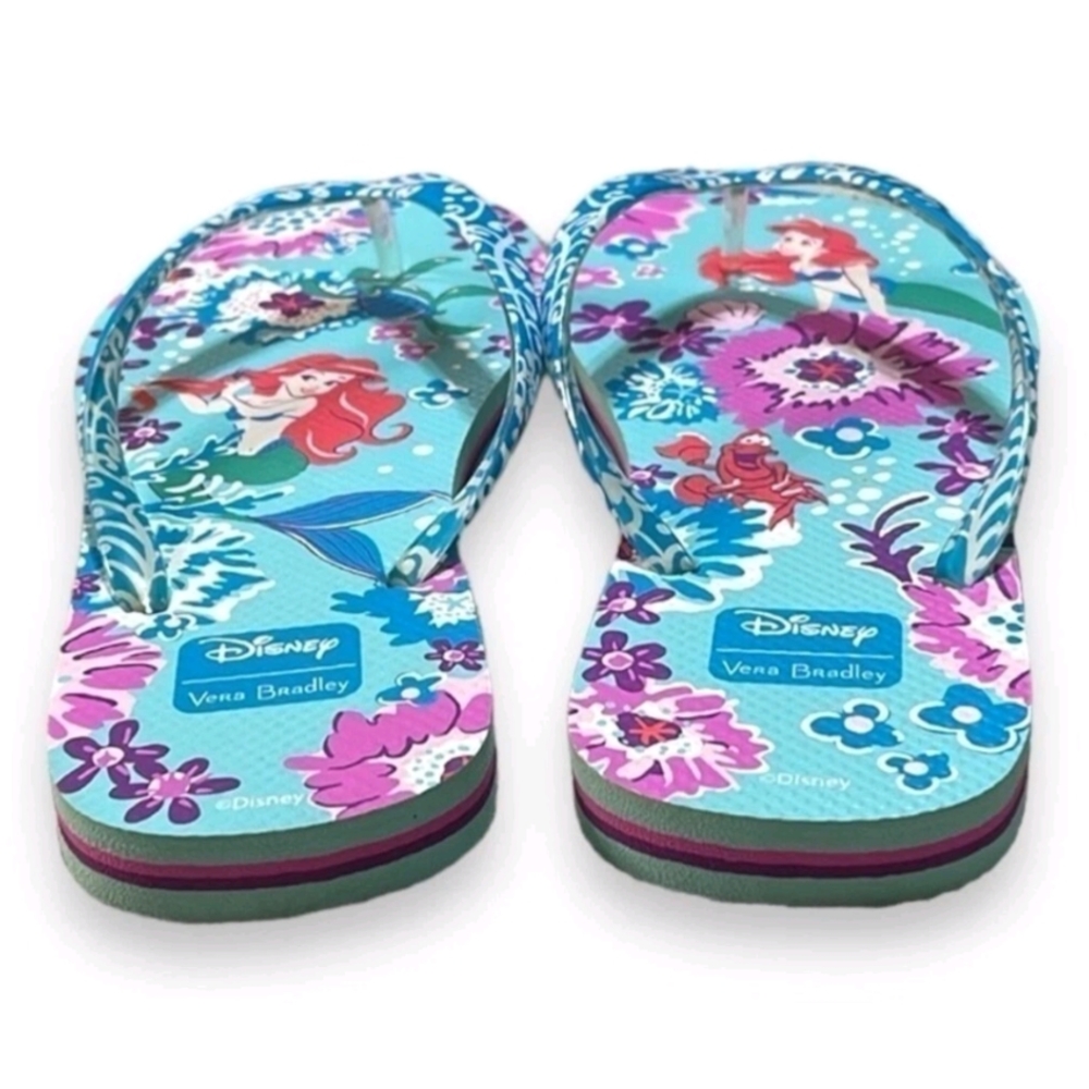 Vera Bradley Disney Aqua and Purple Flip Flops